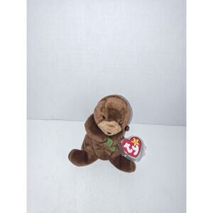 TY Beanie Baby Seaweed The Otter 4080 With Tag 1995 PVC Pellets Plush Retired